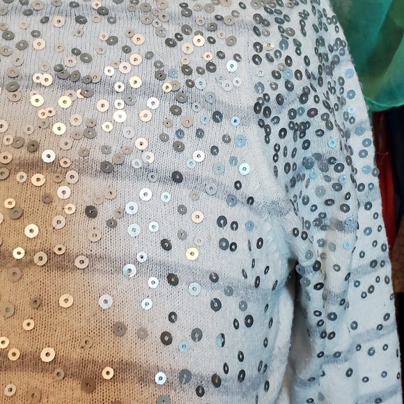 Striped, Sequined Fitted Sweater - Picture 3 of 3